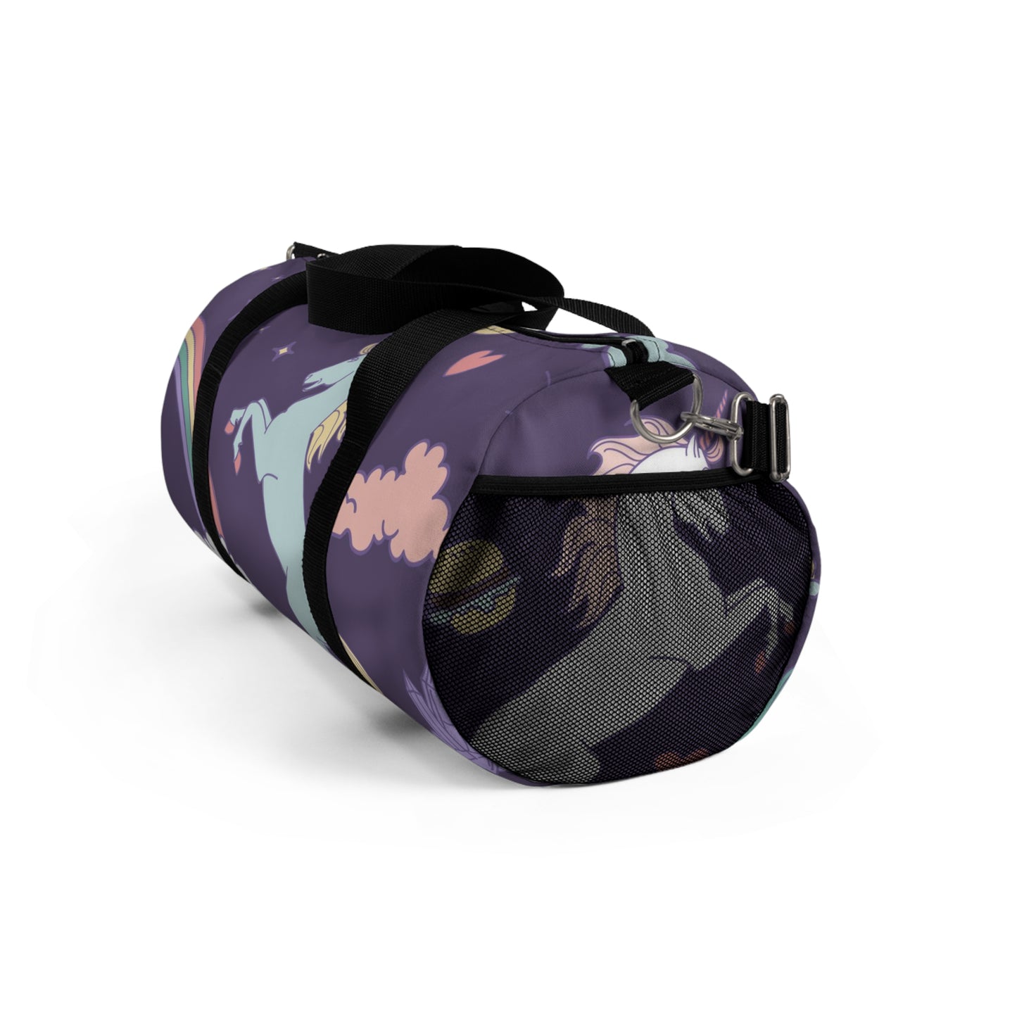 Unicorns and Rainbows Dark Blue Duffel Bag