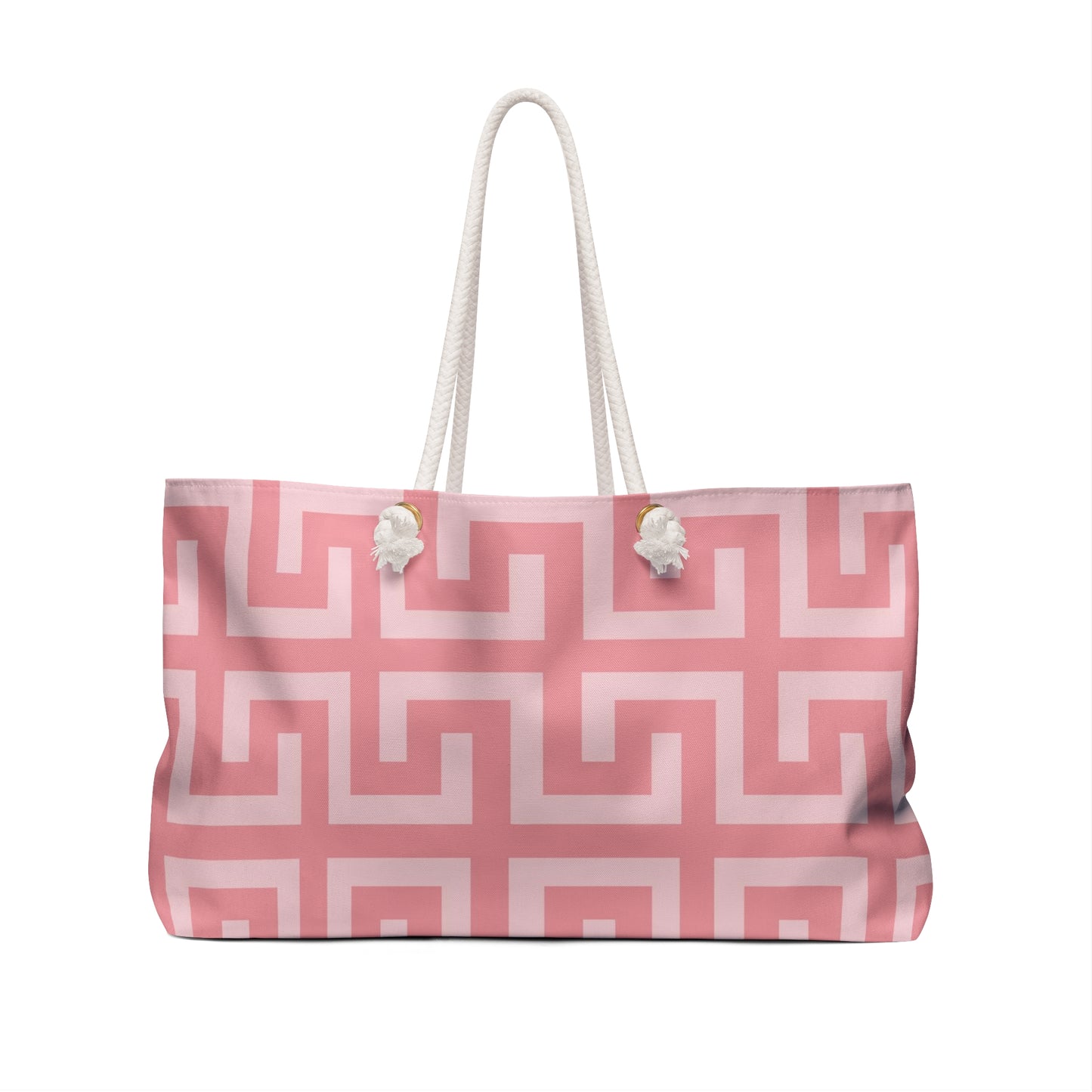 Pink Greek Key Pattern Oversized Bag