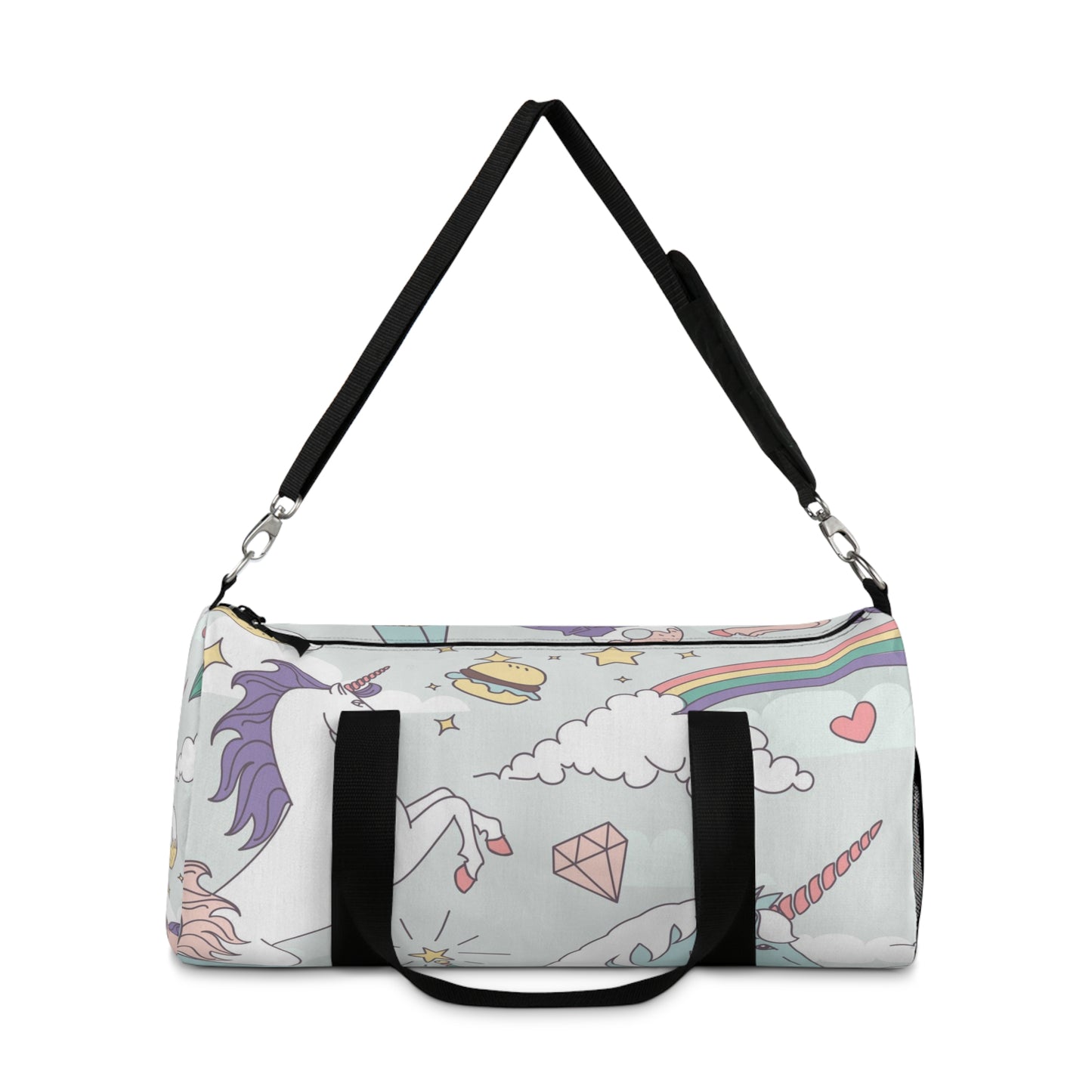 Unicorns Light Blue Duffel Bag