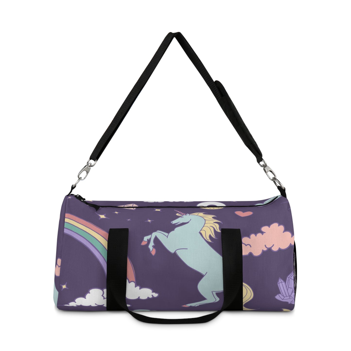 Unicorns and Rainbows Dark Blue Duffel Bag