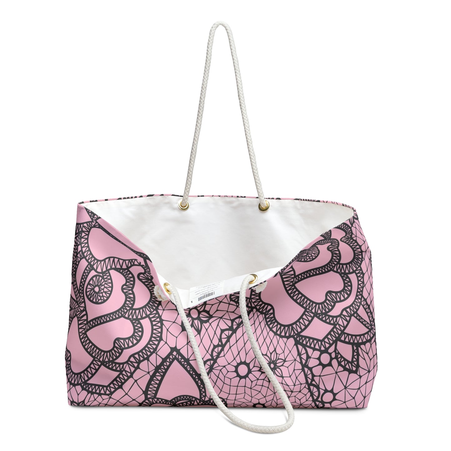 Pink Lace Roses Oversized Bag