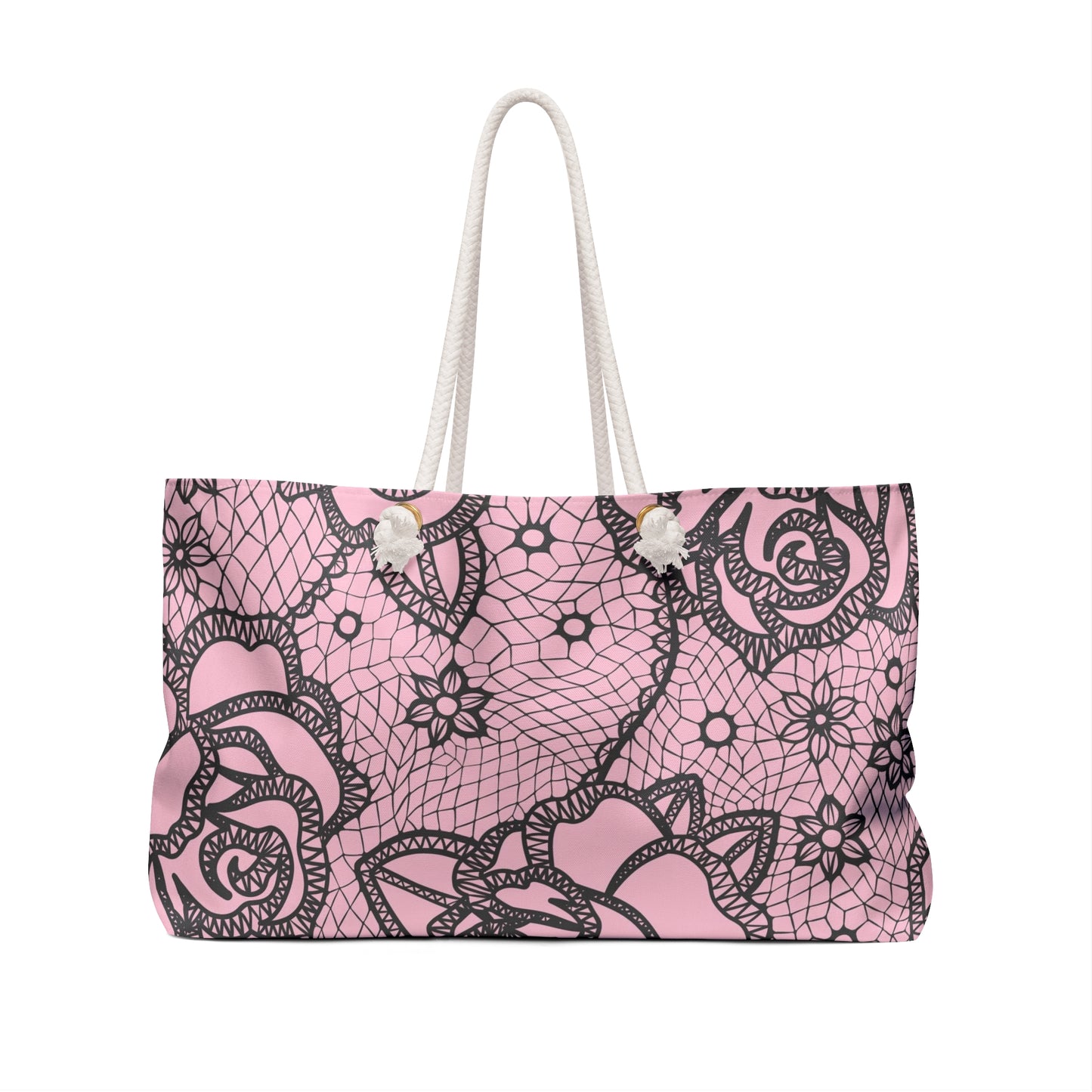 Pink Lace Roses Oversized Bag