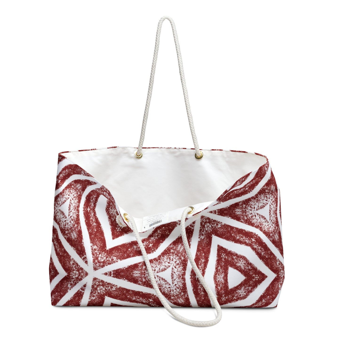 Red Chevron Pattern Oversized Bag