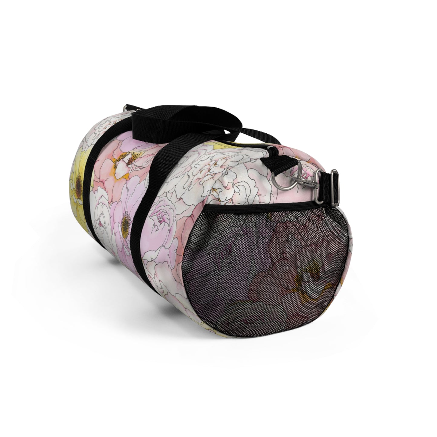 Pink and Yellow Floral Duffel Bag