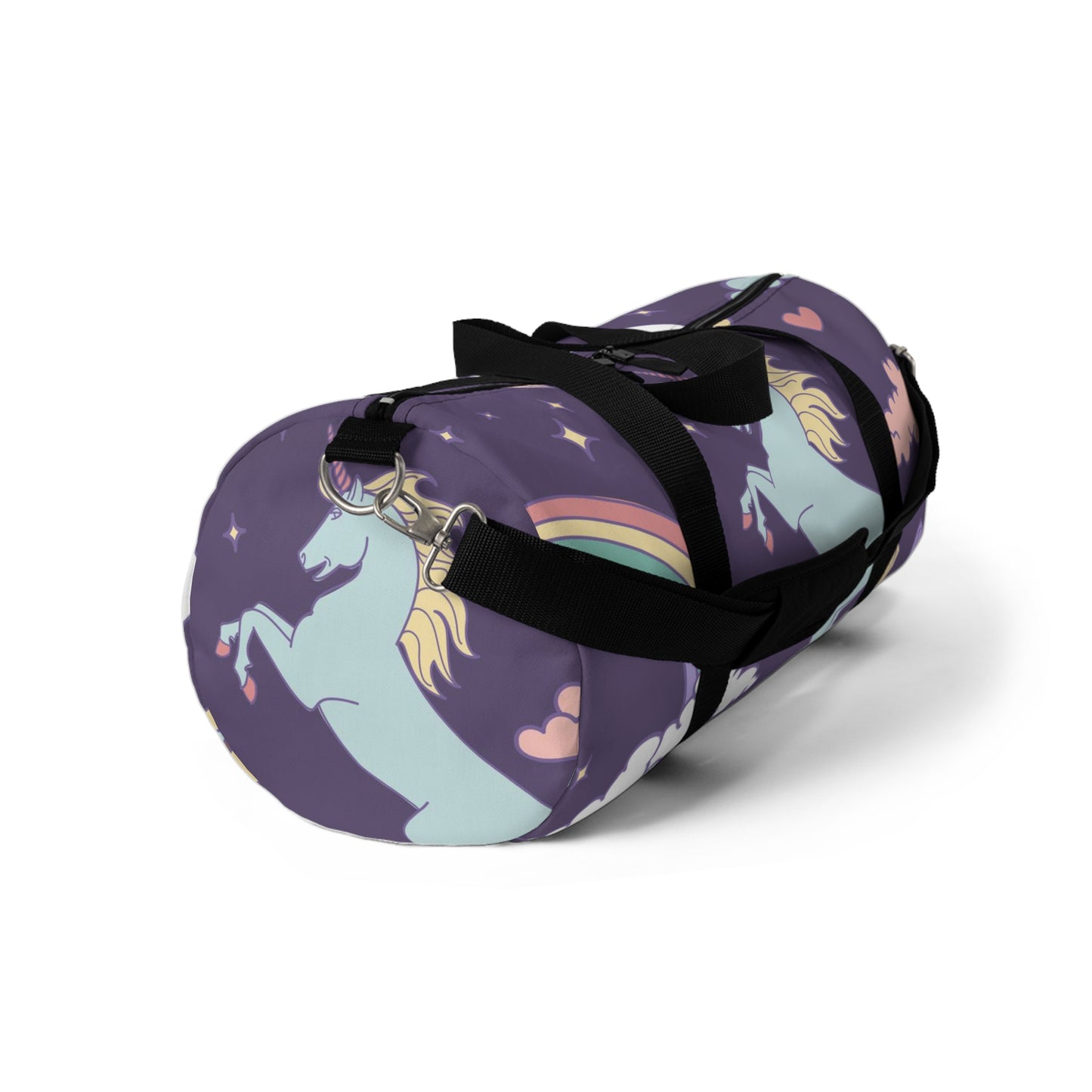 Unicorns and Rainbows Dark Blue Duffel Bag