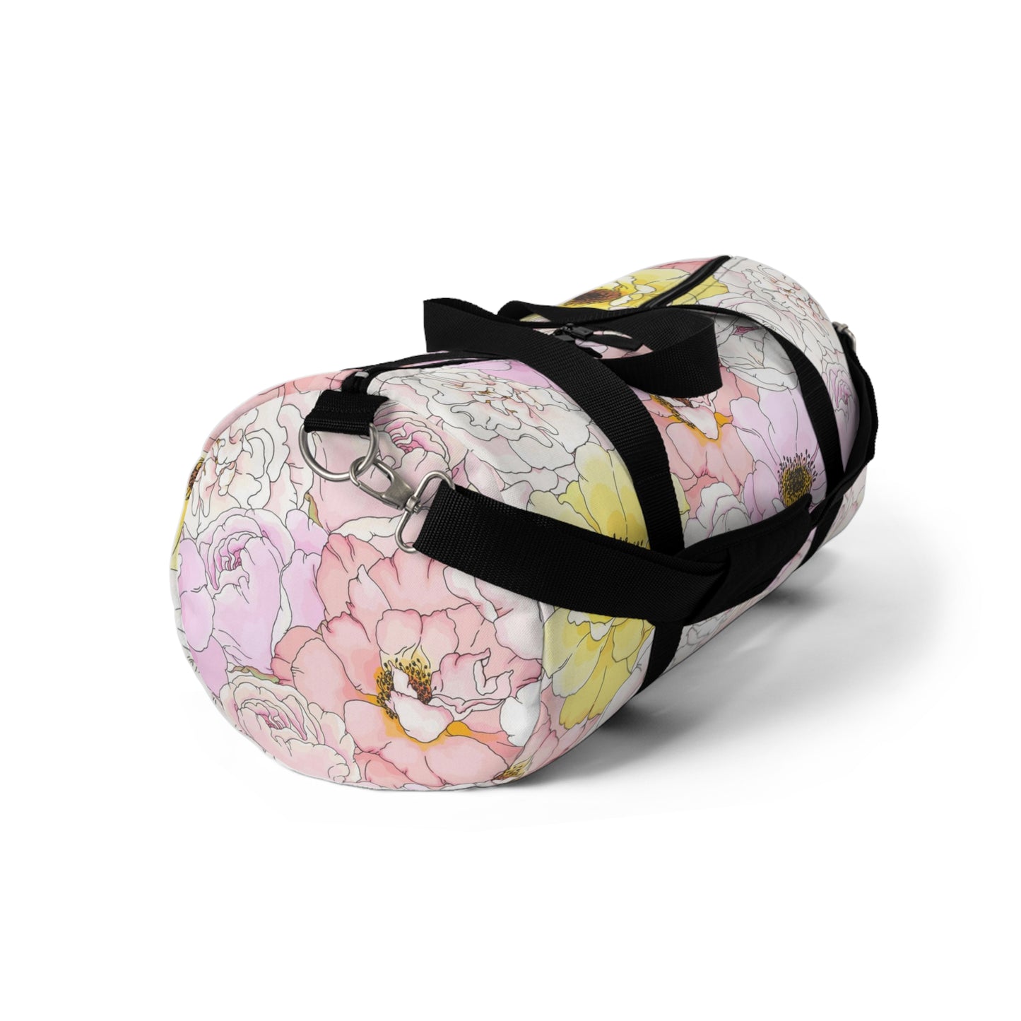 Pink and Yellow Floral Duffel Bag