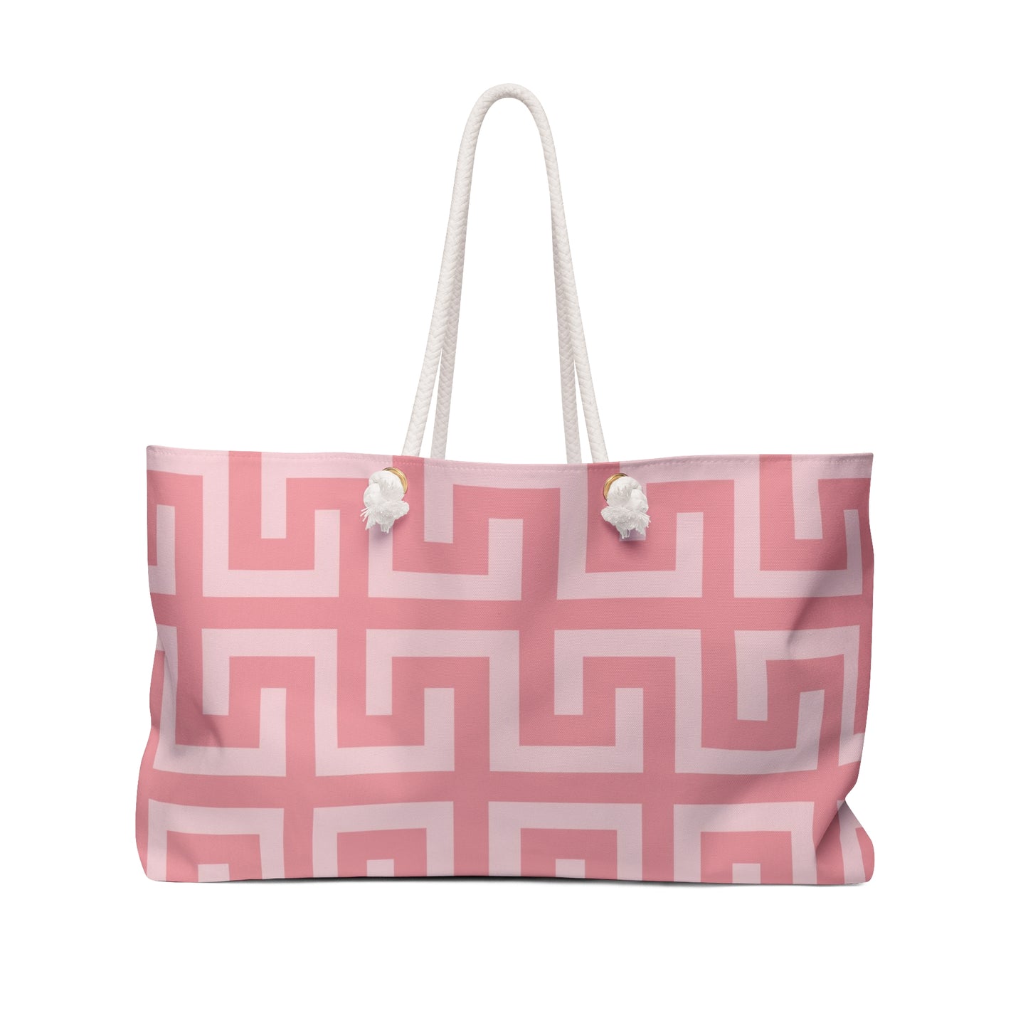 Pink Greek Key Pattern Oversized Bag