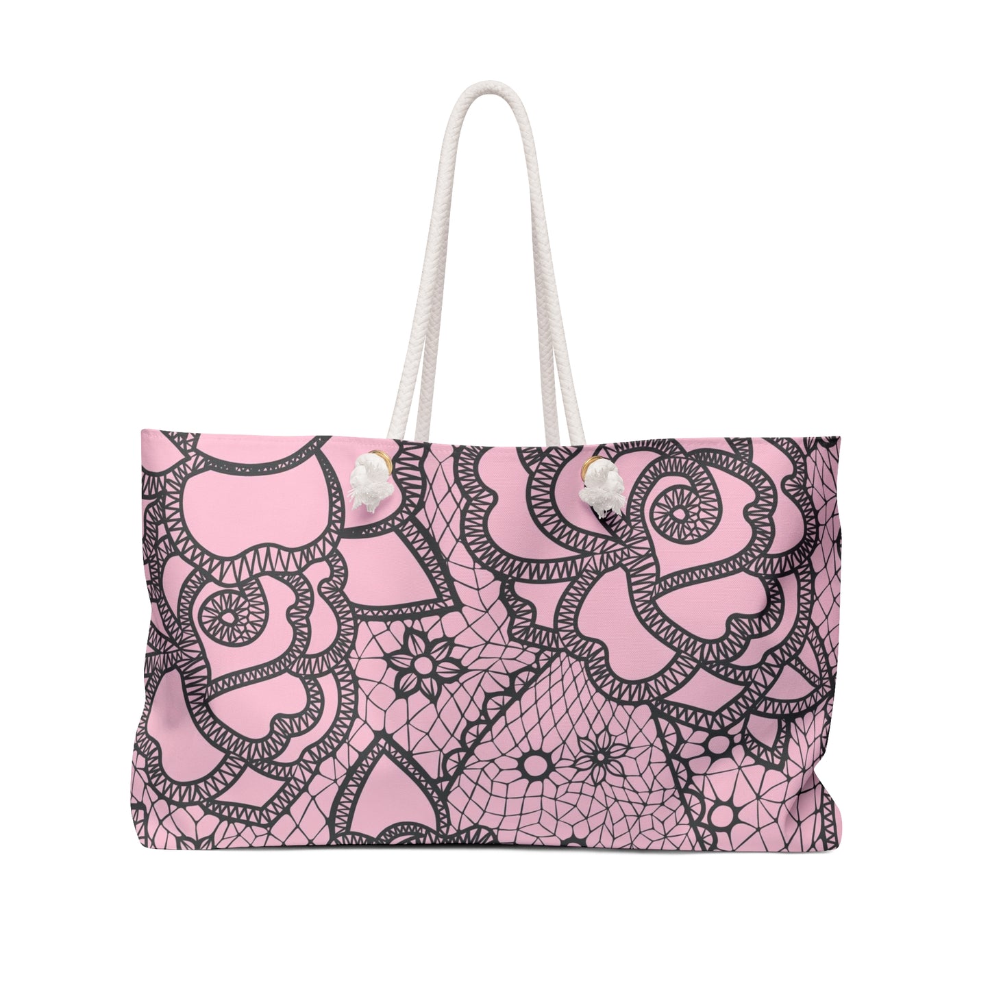 Pink Lace Roses Oversized Bag