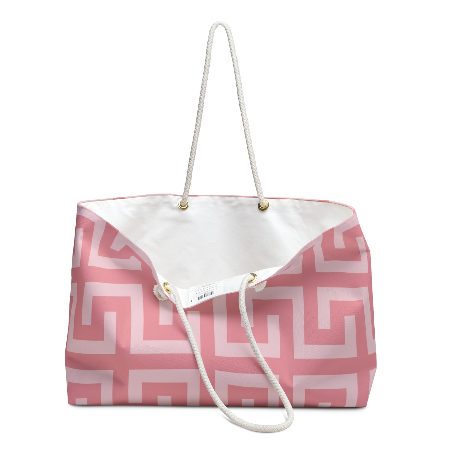 Pink Greek Key Pattern Oversized Bag