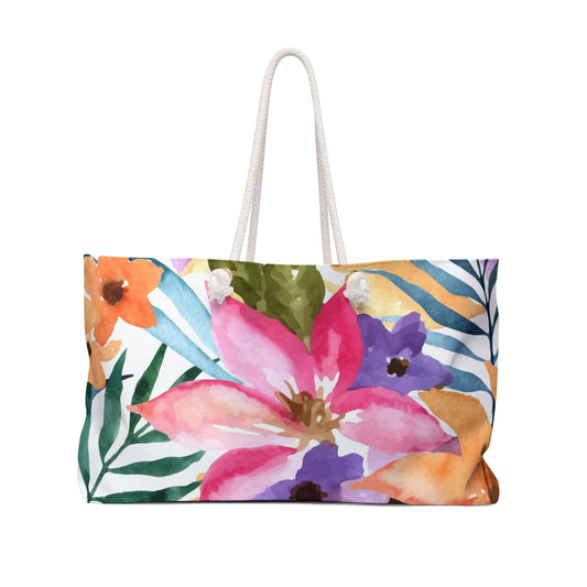 Exotic Flowers Oversized Beach Bag